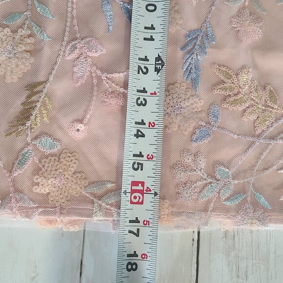 Idem Ditto Embroidered Sequined Floral Tulle Mini Skirt NEW Romantic Feminine M - Picture 6 of 8